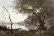 Jean Baptiste Camille  Corot, THe boatman of mortefontaine